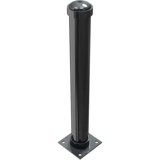 Ornamental bollard | steel tube � 108 mm | height above ground 950 mmtotal length approx. 1300 mm | stationary, to be fixed by plugswith base plate � 180 mm | without eyelet